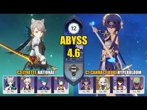 C3 Lynette National Team & C1 Candace Kuki Hyperbloom | Spiral Abyss 4.6 | Genshin Impact 【原神】