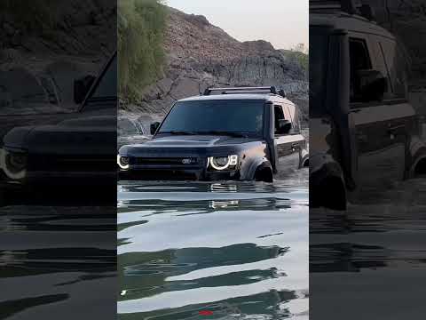 Defender 90 crossing very deep water without any problem.