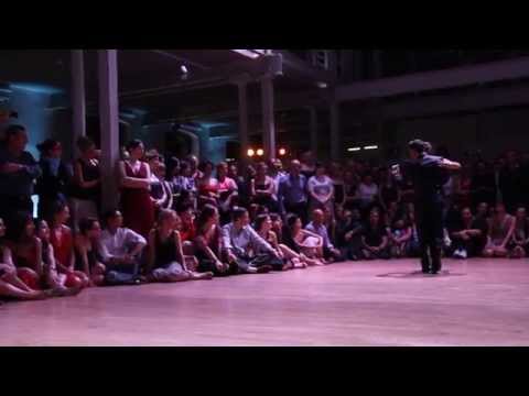  Stefania Colina  and  Juan Martin Carrara  are  dancing  to  a  tango  at  Łódź Tango Salon Festival  in  2014