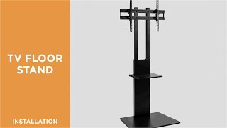 How to Install Modern Slim TV Floor Stand with Equipment Shelf-FS16-46TD