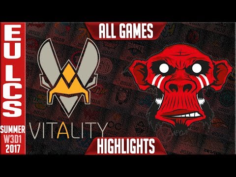 VIT vs MM ALL GAMES Highlights | EU LCS Week 3 Day 1 Summer 2017 | Vitality vs Mysterious Monkeys