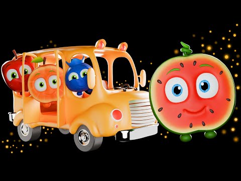 Funky Fruits Baby Sensory * Wheels On The Bus - Fun Animation and Upbeat Music!