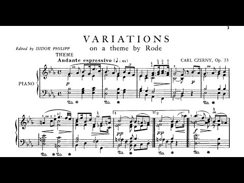 Carl Czerny - Variations on a Theme by Rode, Op.33