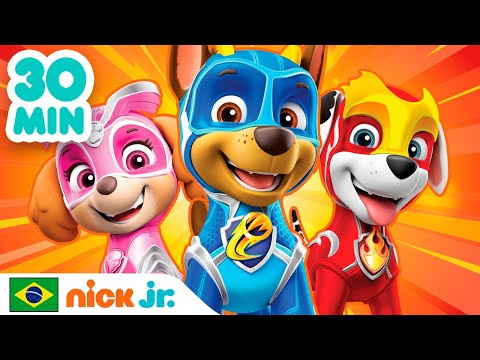 Capa de Patrulha Canina | 30 MINUTOS dos superpoderes dos Superfilhotes energizados! | Nick Jr. em Português