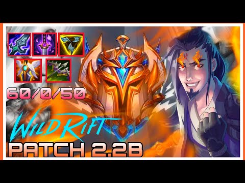 CHALLENGER MASTER YI WITH OP BUILD ITEMS UNSTOPPABLE GAMEPLAY WILD RIFT PATCH 2.2B