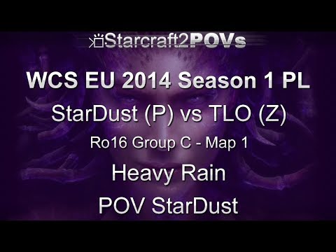 SC2 HotS - WCS EU 2014 S1 PL - StarDust vs TLO - Ro16 Group C - Map 1 - Heavy Rain - StarDust