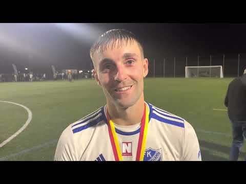 Landskrona BoIS vann DM-finalen mot IFK Simrishamn. Snack med tränare och spelare i båda lagen.