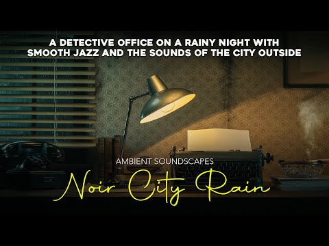 Rainy City Night Detective Office Film Noir Jazz Mix