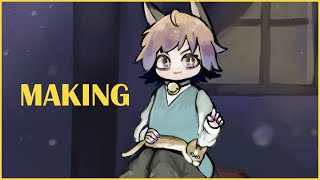 猫の日イラストメイキングです