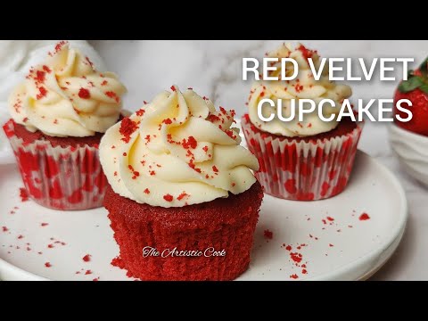 Super Moist RED VELVET CUPCAKE Recipe | CREAM CHEESE FROSTING | How to Make RED VELVET CUPCAKES