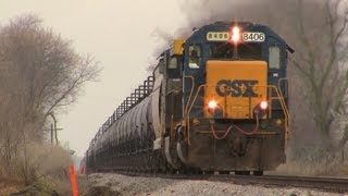 preview picture of video 'CSXT 8406 East, an SD40-2 by Charter Grove, Illinois on 4-12-2013'
