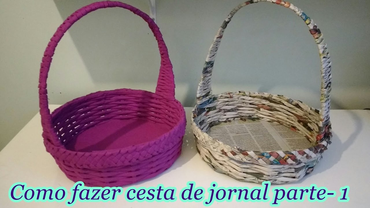 Como fazer cesta de jornal parte- 1