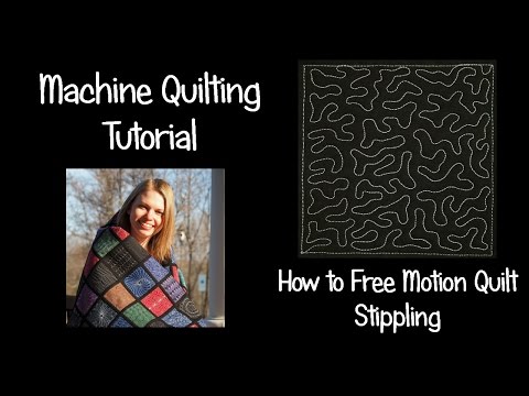 How to Machine Quilt Stippling - Beginner Free Motion Quilting