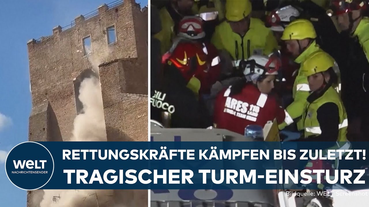 ROM: Tödlicher Turm-Einsturz! Rettungskräfte kämpfen verzweifelt um das Leben eines Verschütteten