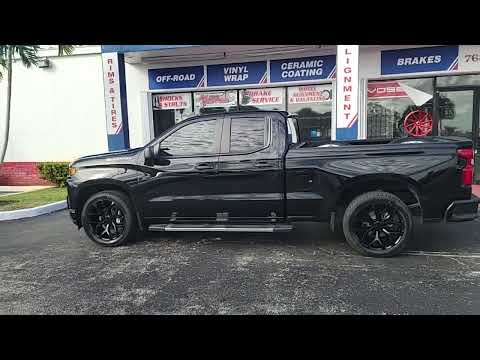 877-544-8473 22 Inch Snowflake Gloss Black Wheels Chevy Silverado DUBSandTIRES.com Replica Rims