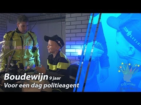 Boudewijn voor een dag politieagent. Stichting Kanjer Wens.