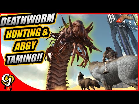 The DIREWOLF And HYAENODON Pack Go DEATHWORM Hunting + Argy Taming!! || Ark Story Unmodded Ep 58!