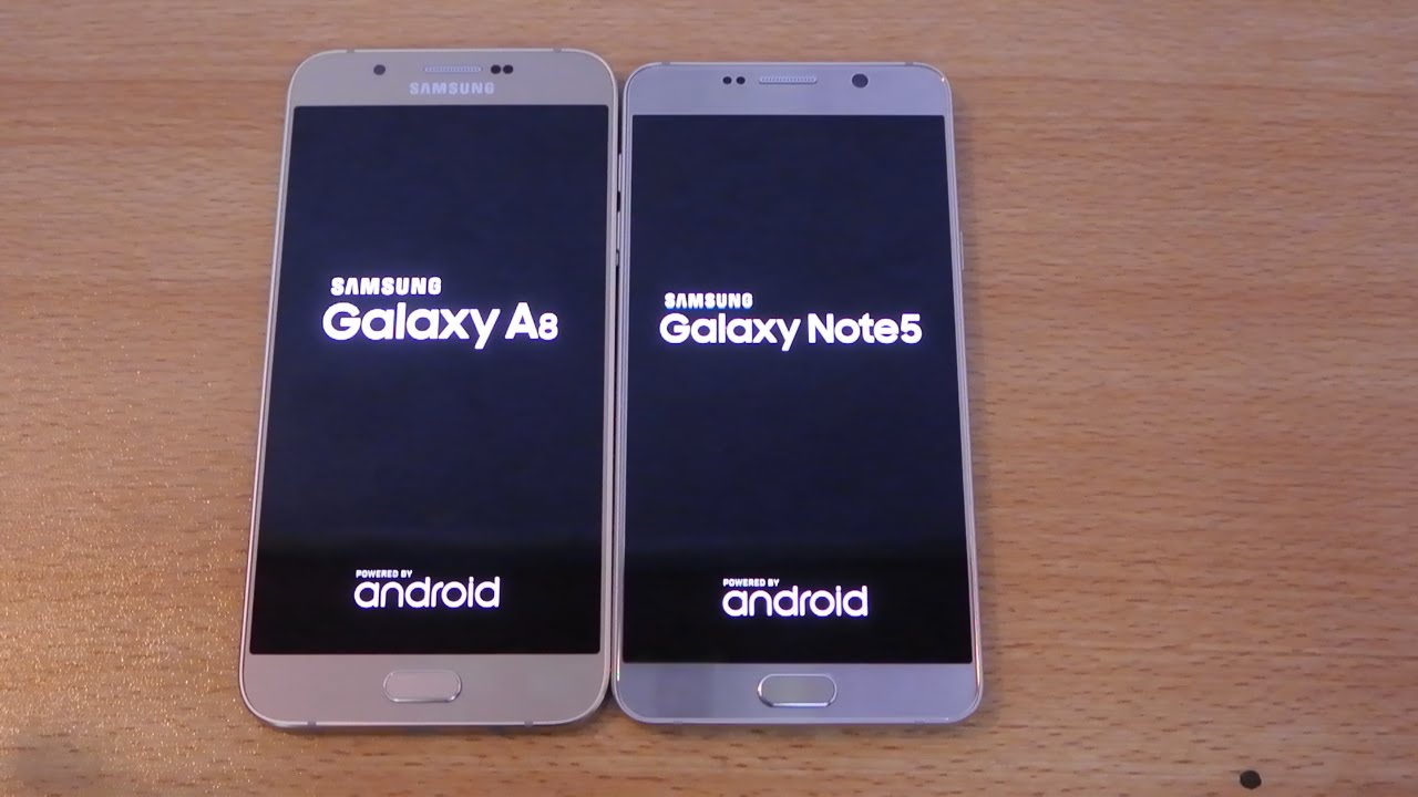 Samsung Galaxy Note 5 vs Galaxy A8 - Speed Test HD