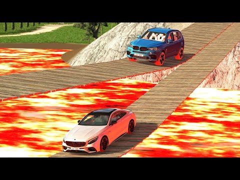 Cars vs Truss Bridge over Lava River - BeamNG Drive - 🔥 ULTIMATE Edition Compilation