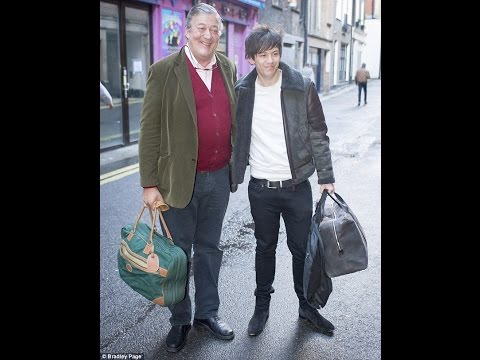 Beaming Stephen Fry fiancé 30 years his junior  actor's London home after announcing are to marry