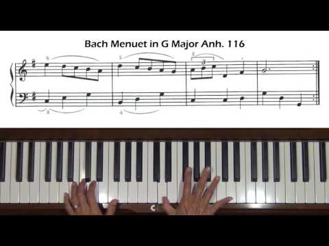 Bach Menuet in G Anh. 116 (Notebook for Anna Magdalena Bach) Piano Tutorial