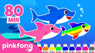Baby Shark&#39;s Coloring Fun and more |🌈 Learn Colors | +Compilation | Pinkfong Videos for Children