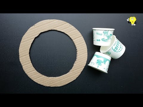 Waste Material Wall Hanging - Disposable Tea Cup Crafts - Home Decorating Ideas Handmade
