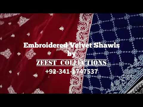 Velvet Shawls | Bridal Velvet Shawls | Embroidered Velvet Shawls