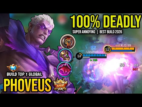 PHOVEUS BEST BUILD 2026 | BUILD TOP 1 GLOBAL PHOVEUS GAMEPLAY | MOBILE LEGENDS✓