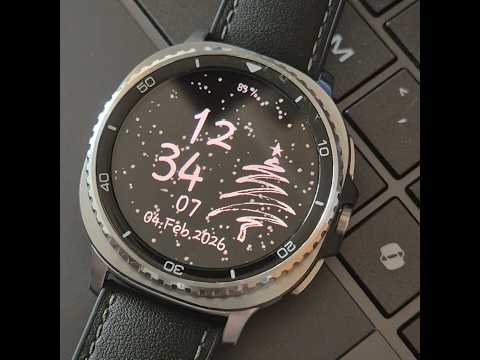 Rose gold animated snow watch