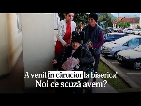 A venit în cărucior la biserică! 🥹 Marga
