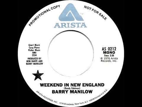 1977 Barry Manilow - Weekend In New England (mono radio promo 45)