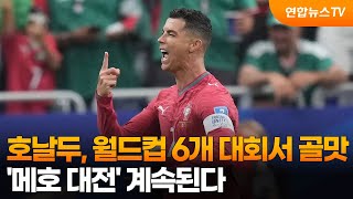 호날두, 월드컵 6개 대회서 골맛…'메호 대전' 계속된다 / 연합뉴스TV (YonhapnewsTV)