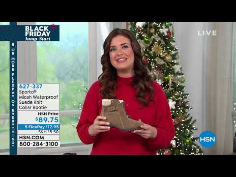 Sporto Micah Waterproof Suede Knit Collar Bootie