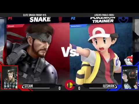 Elite Smash Friday #15 - Steam (Snake) Vs. IU|Smirk (Pokémon Trainer, Fox) - Losers Finals