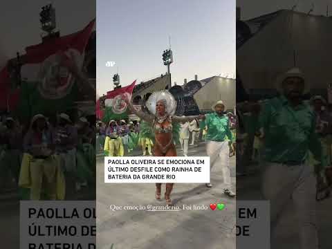 Paolla Oliveira se emociona em último desfile como rainha de bateria da Grande Rio