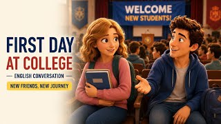 🎓 First Day at College | English Conversation Practice😊| What Happened on My First Day at College
