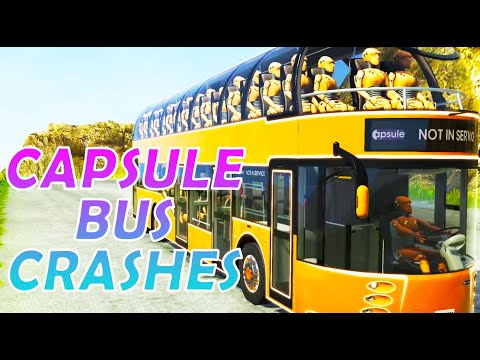 Capsule + Dummies Bus Crashes PART 1 | BeamNG Drive 4K Ultra HD