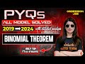 Binomial Theorem JEE Main All PYQs Model Wise 2019 To 2024 PYQs And Questions Namrata Ma Am