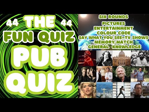 The PUB QUIZ No44 - 6 Different Rounds - 40 Questions & Answers - 54 Points to Win - Quiz/Trivia.