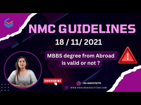 NMC guidelines of 18/11/2021 for foreign students| New NMC guideline for MBBS Abroad | Mumtaj