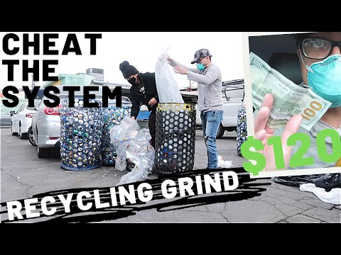 How To Cheat The Recycling Center | I Made $120 Hacking Aluminum Plastic Glass | Recycle Side Hustle