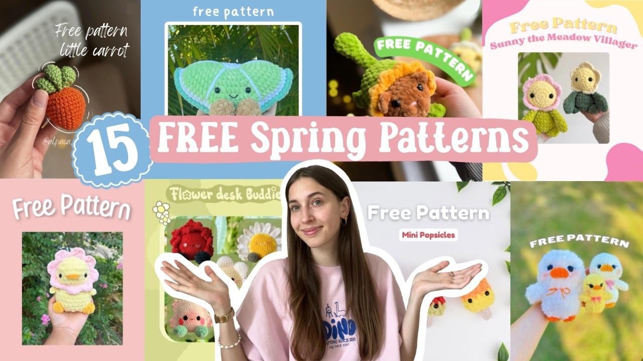 15 FREE spring and summer amigurumi crochet patterns - with links🌷☀️