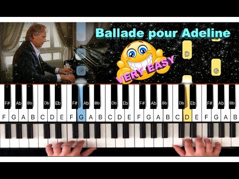 Ballade pour Adeline - VERY Easy Piano Tutorial by My Piano Lesson (Richard Clayderman)