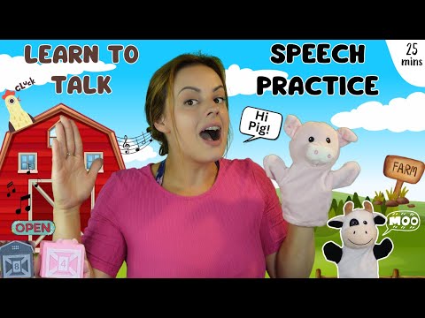 Learn To Talk Speech Practice Toddler & Baby Learning Video UK! First Words + Songs for Speech Delay