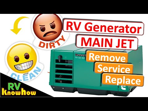 RV Generator surging issue, Carburetor MAIN JET and float bowl Remove - Clean - Replace