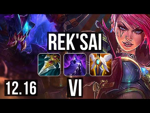 REK'SAI vs VI (JNG) | 9/1/7, 2.7M mastery, 800+ games, Rank 9 Rek'Sai | EUW Challenger | 12.16