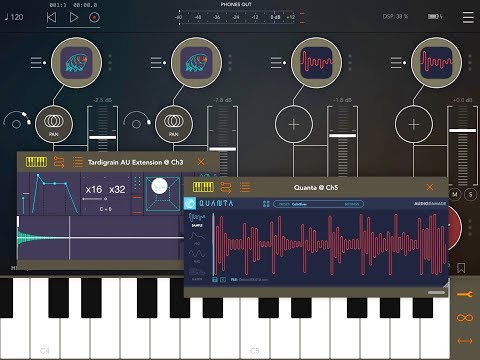 Tardigrain & Quanta - Let's Make A HUGE Industrial Soundscape in AUM - iPad Demo