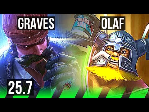 GRAVES vs OLAF (JGL) | 7k comeback, 48k DMG, Legendary, 22/5/15 | KR Master | 25.7