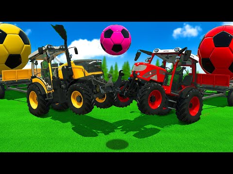 ⚽ Tractor Duel with Giant Soccer Balls 🚜 Farming Simulator 25 Showdown